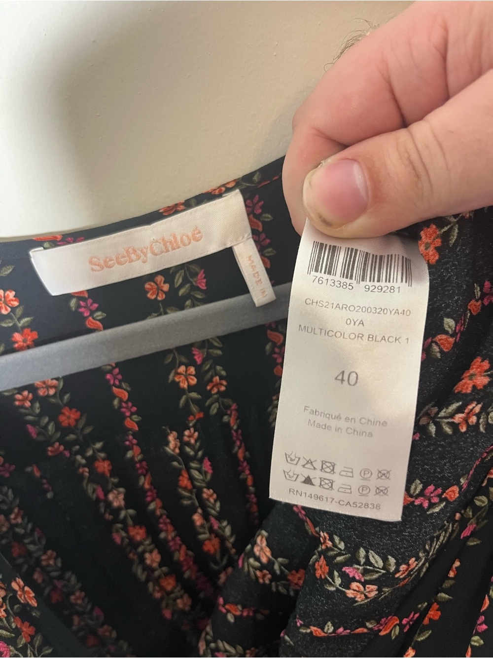 See By Chloé Pleated Floral-Print Crepe de Chine Midi Dress Wrap Effect - Picture 6 of 6